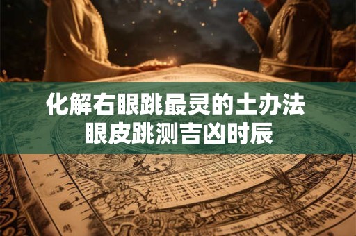 化解右眼跳最灵的土办法 眼皮跳测吉凶时辰