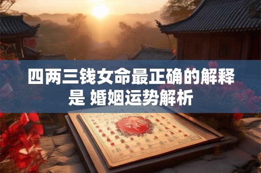 四两三钱女命最正确的解释是 婚姻运势解析