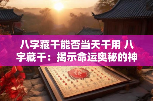 八字藏干能否当天干用 八字藏干：揭示命运奥秘的神秘力量