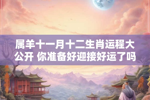 属羊十一月十二生肖运程大公开 你准备好迎接好运了吗