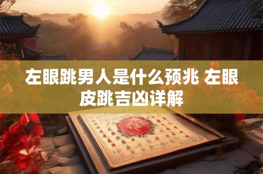 详细阅读:左眼跳男人是什么预兆 左眼皮跳吉凶详解 左眼跳男人是什么预兆 左眼皮跳吉凶详解