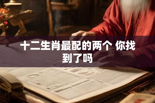 十二生肖最配的两个 你找到了吗