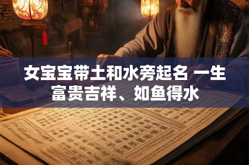 女宝宝带土和水旁起名 一生富贵吉祥、如鱼得水