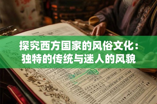 探究西方国家的风俗文化：独特的传统与迷人的风貌