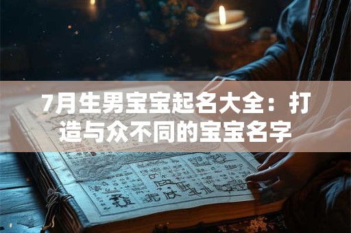 7月生男宝宝起名大全：打造与众不同的宝宝名字