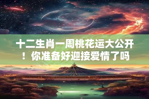 十二生肖一周桃花运大公开！你准备好迎接爱情了吗
