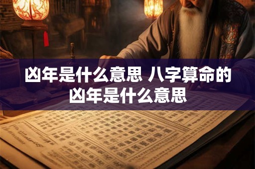 凶年是什么意思 八字算命的凶年是什么意思