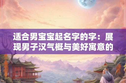 适合男宝宝起名字的字：展现男子汉气概与美好寓意的完美结合