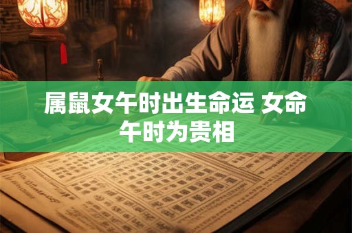 属鼠女午时出生命运 女命午时为贵相
