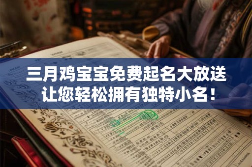 三月鸡宝宝免费起名大放送 让您轻松拥有独特小名！