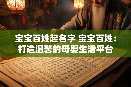 宝宝百姓起名字 宝宝百姓：打造温馨的母婴生活平台