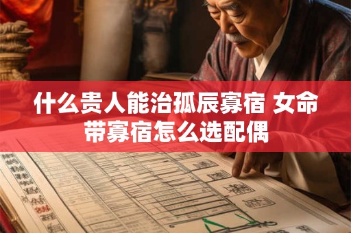 什么贵人能治孤辰寡宿 女命带寡宿怎么选配偶