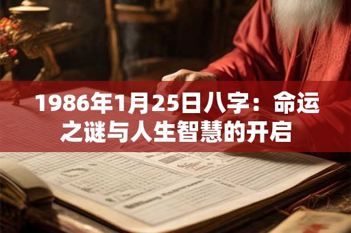1986年1月25日八字：命运之谜与人生智慧的开启