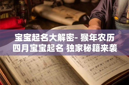 宝宝起名大解密- 猴年农历四月宝宝起名 独家秘籍来袭！