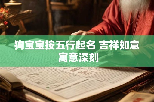 狗宝宝按五行起名 吉祥如意 寓意深刻