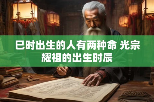 巳时出生的人有两种命 光宗耀祖的出生时辰