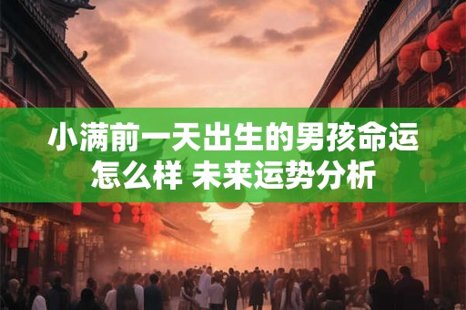 小满前一天出生的男孩命运怎么样 未来运势分析