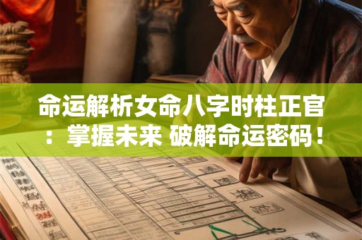 命运解析女命八字时柱正官：掌握未来 破解命运密码！