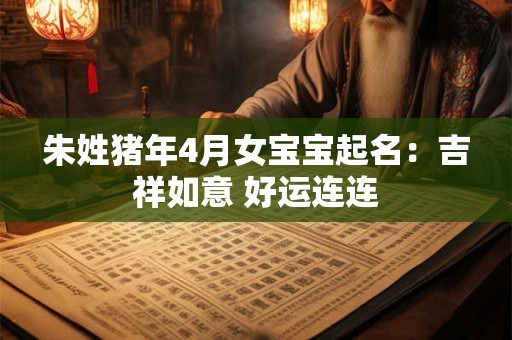朱姓猪年4月女宝宝起名：吉祥如意 好运连连