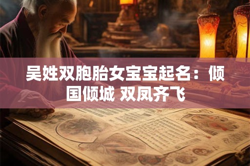吴姓双胞胎女宝宝起名：倾国倾城 双凤齐飞
