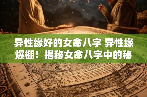 异性缘好的女命八字 异性缘爆棚！揭秘女命八字中的秘密