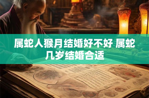 属蛇人猴月结婚好不好 属蛇几岁结婚合适