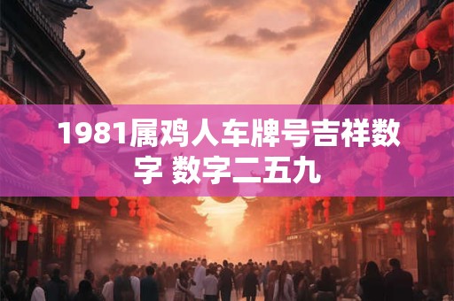 1981属鸡人车牌号吉祥数字 数字二五九