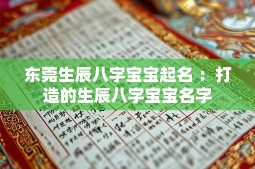 东莞生辰八字宝宝起名 ：打造的生辰八字宝宝名字
