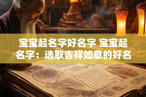 宝宝起名字好名字 宝宝起名字：选取吉祥如意的好名字