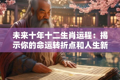 详细阅读:未来十年十二生肖运程:揭示你的命运转折点和人生新篇章! 未来十年十二生肖运程:揭示你的命运转折点和人生新篇章!