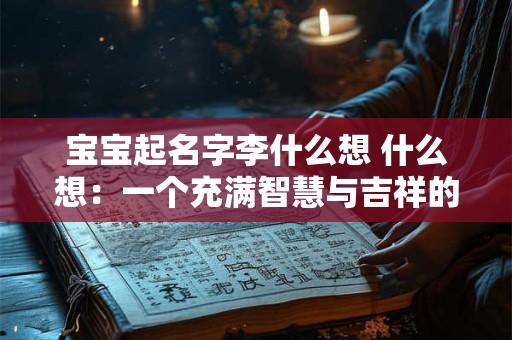 宝宝起名字李什么想 什么想：一个充满智慧与吉祥的选择