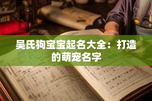 吴氏狗宝宝起名大全：打造的萌宠名字