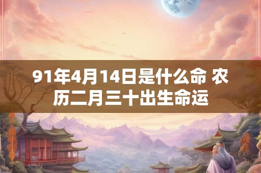 91年4月14日是什么命 农历二月三十出生命运
