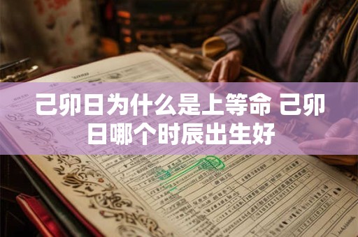 己卯日为什么是上等命 己卯日哪个时辰出生好