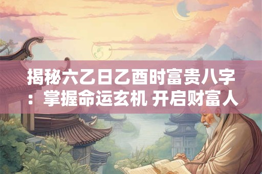 揭秘六乙日乙酉时富贵八字：掌握命运玄机 开启财富人生！