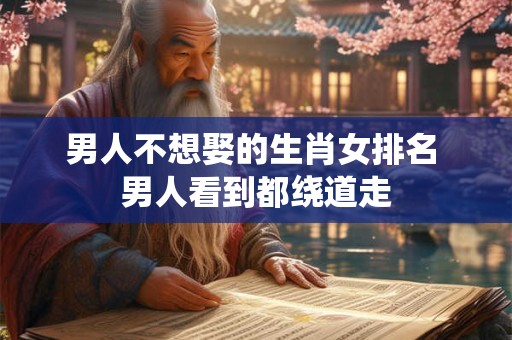男人不想娶的生肖女排名 男人看到都绕道走