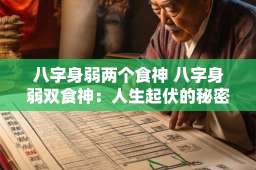 详细阅读:八字身弱两个食神 八字身弱双食神:人生起伏的秘密 八字身弱两个食神 八字身弱双食神:人生起伏的秘密