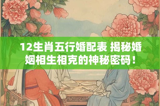 12生肖五行婚配表 揭秘婚姻相生相克的神秘密码！