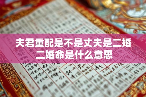 夫君重配是不是丈夫是二婚 二婚命是什么意思