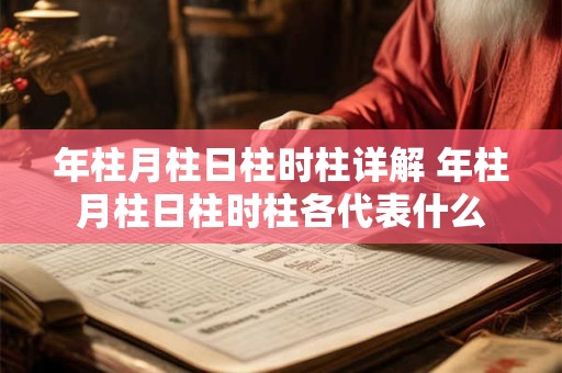 年柱月柱日柱时柱详解 年柱月柱日柱时柱各代表什么