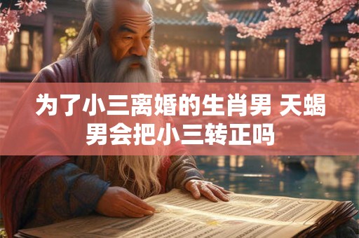 为了小三离婚的生肖男 天蝎男会把小三转正吗