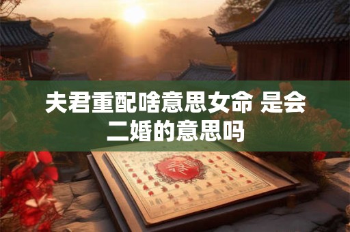 夫君重配啥意思女命 是会二婚的意思吗