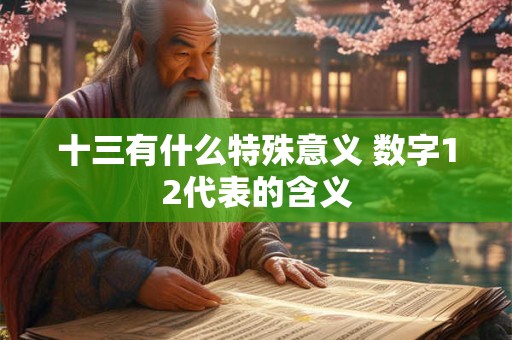 十三有什么特殊意义 数字12代表的含义
