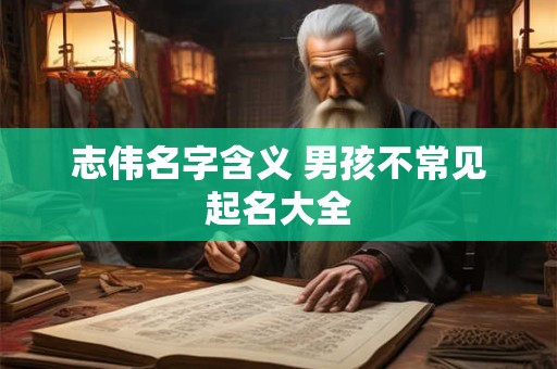 志伟名字含义 男孩不常见起名大全