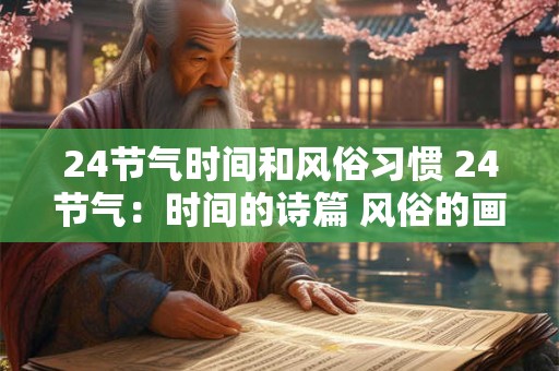 24节气时间和风俗习惯 24节气：时间的诗篇 风俗的画廊