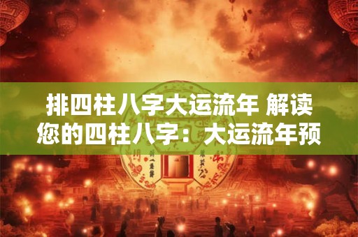 排四柱八字大运流年 解读您的四柱八字：大运流年预测未来！