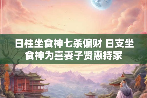 日柱坐食神七杀偏财 日支坐食神为喜妻子贤惠持家