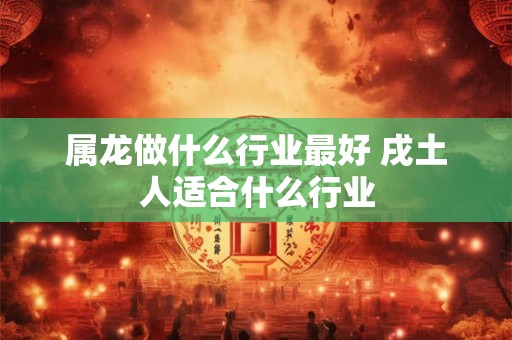 属龙做什么行业最好 戌土人适合什么行业