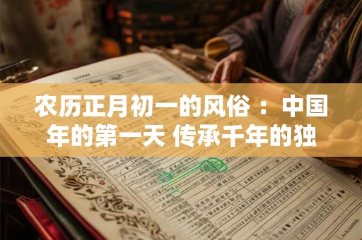 详细阅读:农历正月初一的风俗 :中国年的第一天 传承千年的独特风俗 农历正月初一的风俗 :中国年的第一天 传承千年的独特风俗