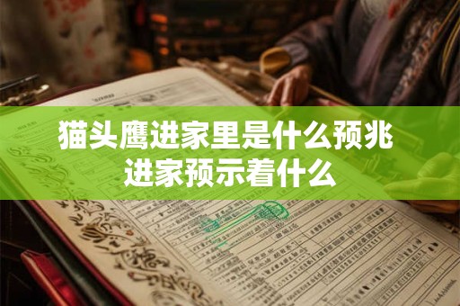 猫头鹰进家里是什么预兆 进家预示着什么